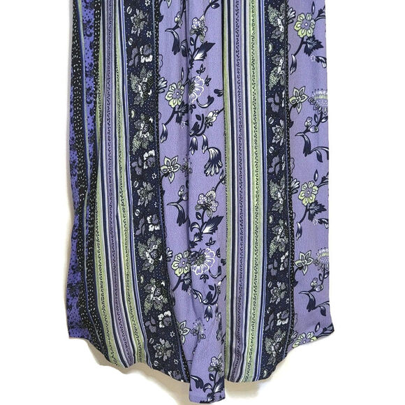 ASTR The Label Floral Patchwork Dress Blue Purple Sleeveless V Neck Boho Chic S - Picture 12 of 16